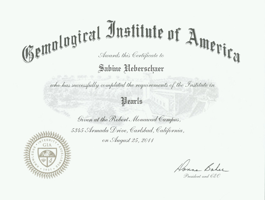 Zertificat Gemological Institute of America
