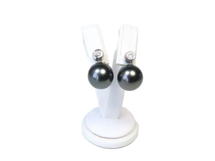 Ohrringe mit Tahitiperle und Diamant