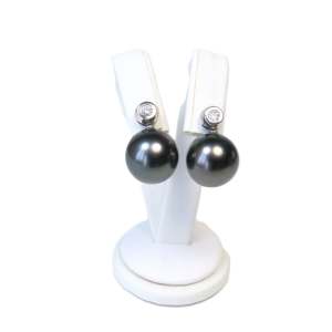 Ohrringe mit Tahitiperle und Diamant